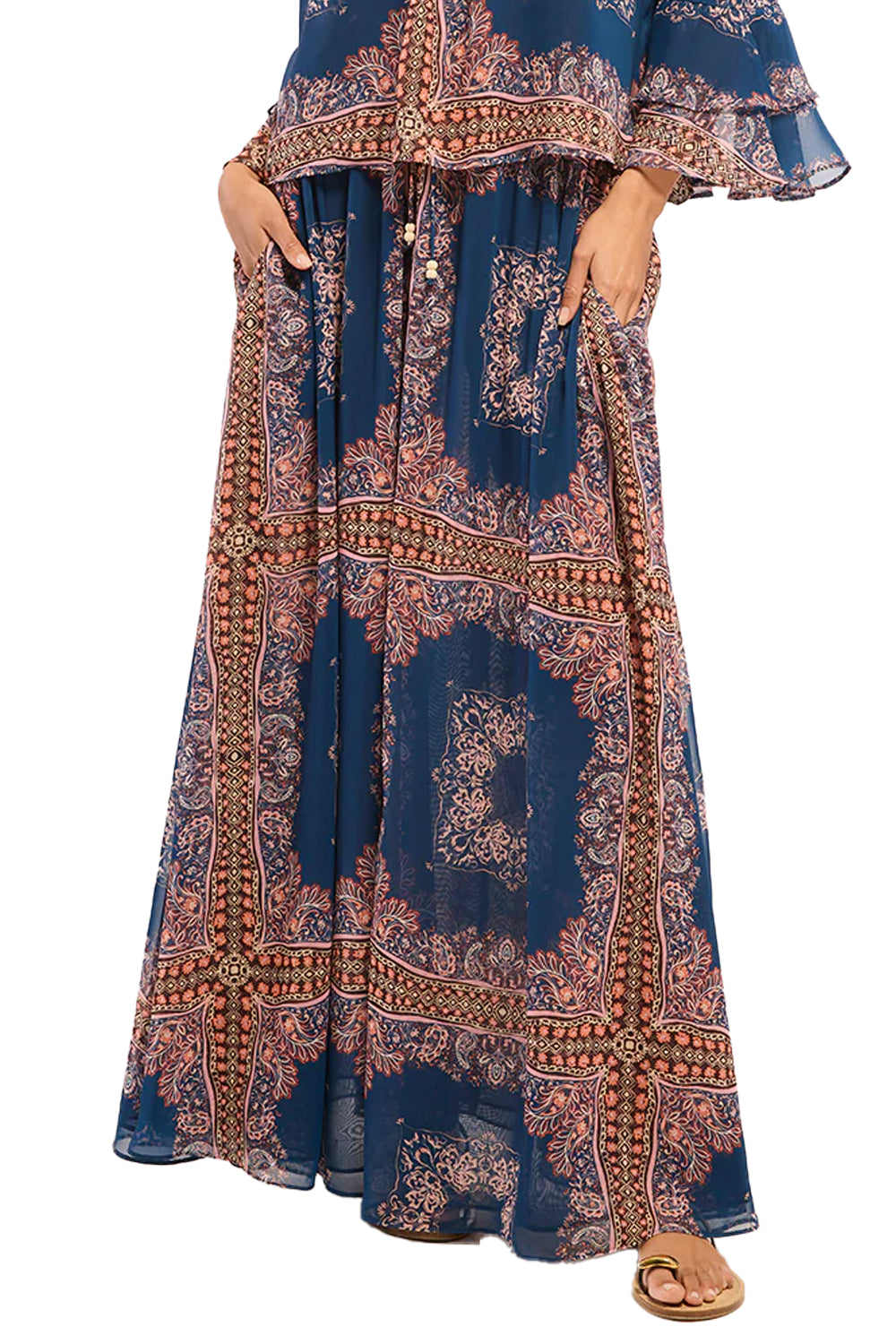 Enza Skirt in Sapphire Tapis Chiffon