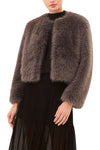 Jordyn Faux Fur Jacket in Dark Grey