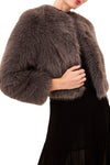 Jordyn Faux Fur Jacket in Dark Grey