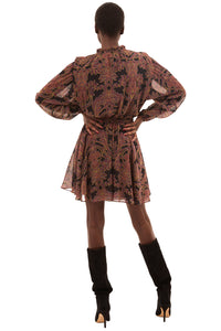 Lilly Dress in Studded Flora Chiffon