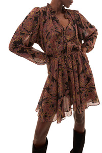 Lilly Dress in Studded Flora Chiffon
