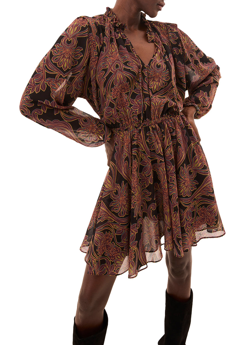 Lilly Dress in Studded Flora Chiffon