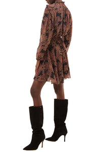 Lilly Dress in Studded Flora Chiffon