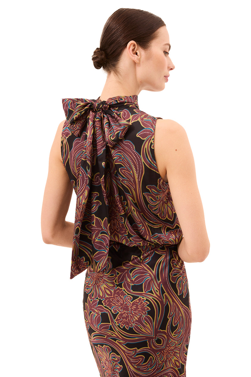 Luka Top in Studded Flora Chiffon