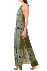 Samantha Dress in Moss Scarf