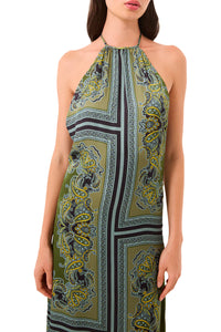 Samantha Dress in Moss Scarf