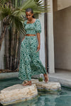 Yelena Skirt in Green Mosaic Tile
