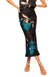 Fay Skirt in Nightshade Flora Satin