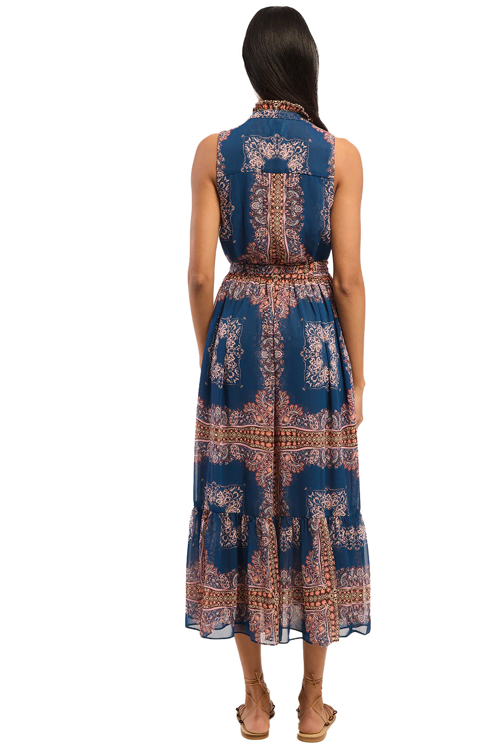 Thebez Dress in Sapphire Tapis Chiffon