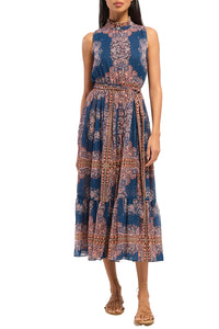 Thebez Dress in Sapphire Tapis Chiffon