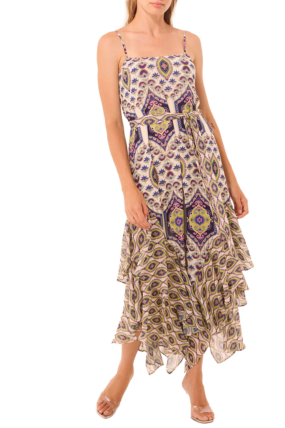 Veronica Dress in Mosaic Eye Chiffon Mix