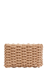 Morgan Woven Rhinestone Clutch in Gold