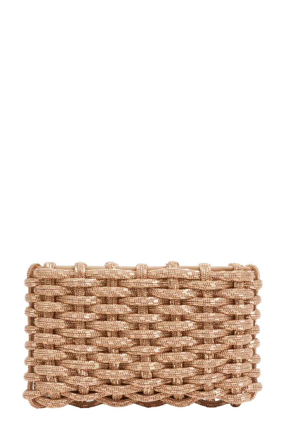 Morgan Woven Rhinestone Clutch in Gold