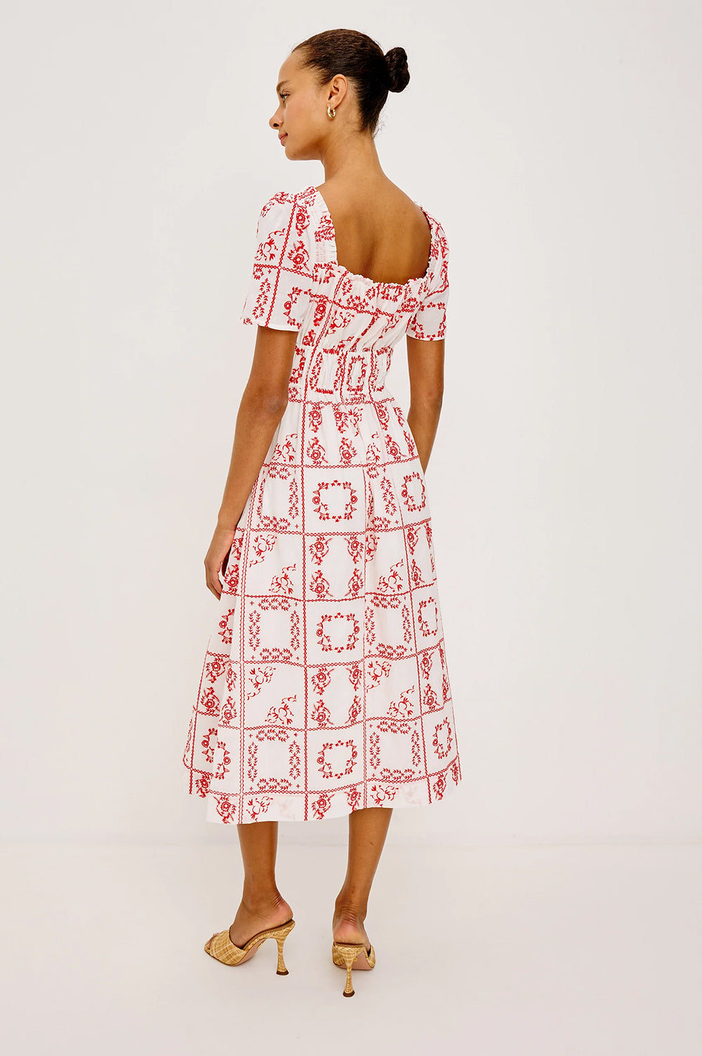 Nanette Dress in Ivory Red Handkerchief