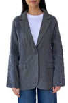 Luxe Cable Hybrid Oversized Blazer in Granite