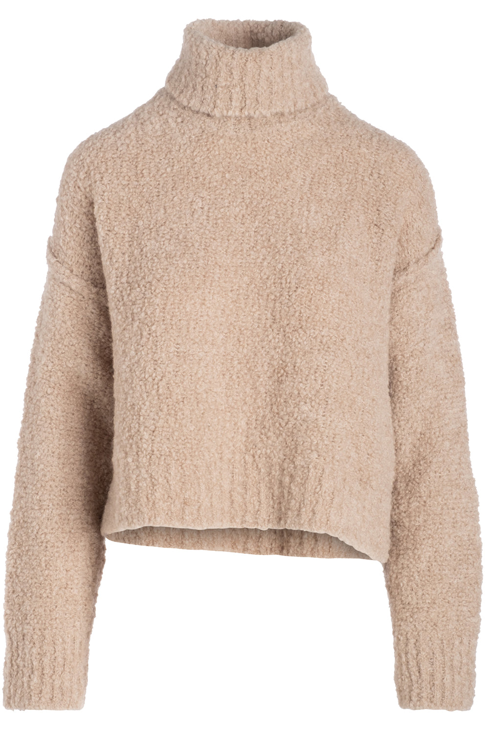 Italian Super Luxe Boucle Turtleneck in Sand