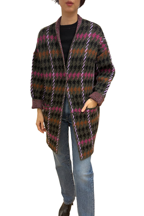 Luxe Houndstooth Jaquared Coat