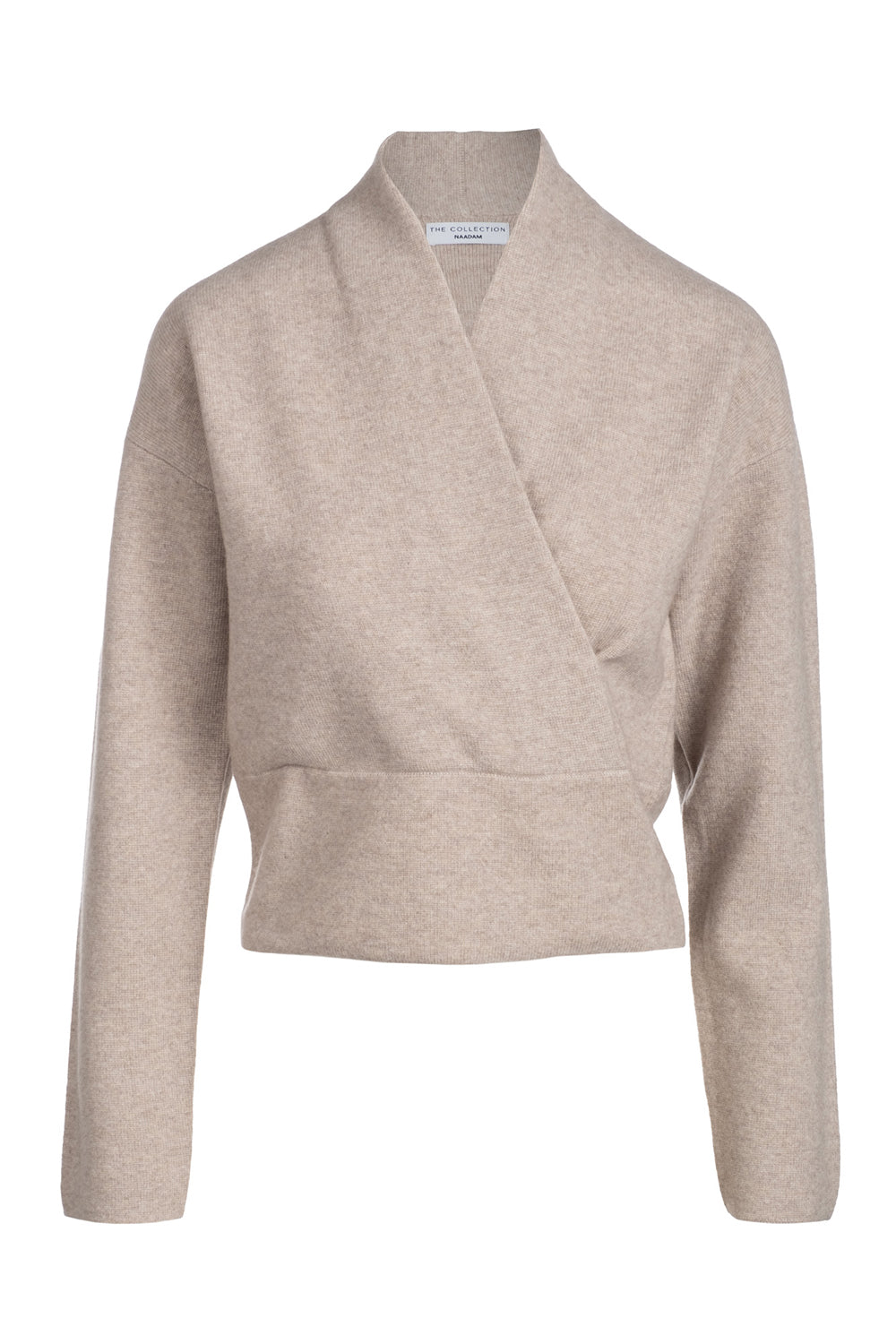 Cashmino Wrap Sweater in Oat