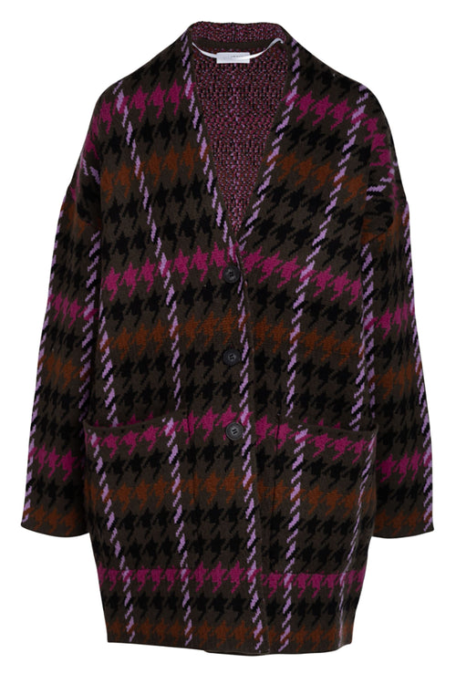 Luxe Houndstooth Jaquared Coat