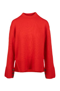 Premium Cashmino Utility Crewneck in Scarlet Red