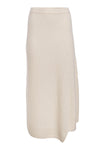 Luxe Cashmino Ribbed Skirt in White