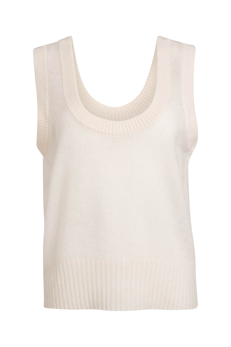 Featherweight Cashmere Tank in White