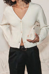 Ultra Luxe Cashmere Slim Cardi in White