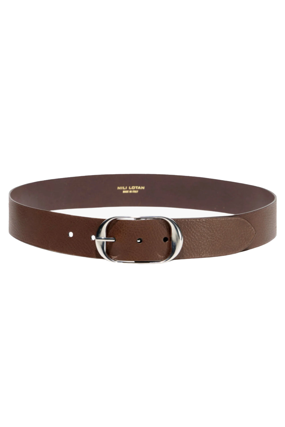 Nili Belt in Chestnut with Antique Silver Buckle