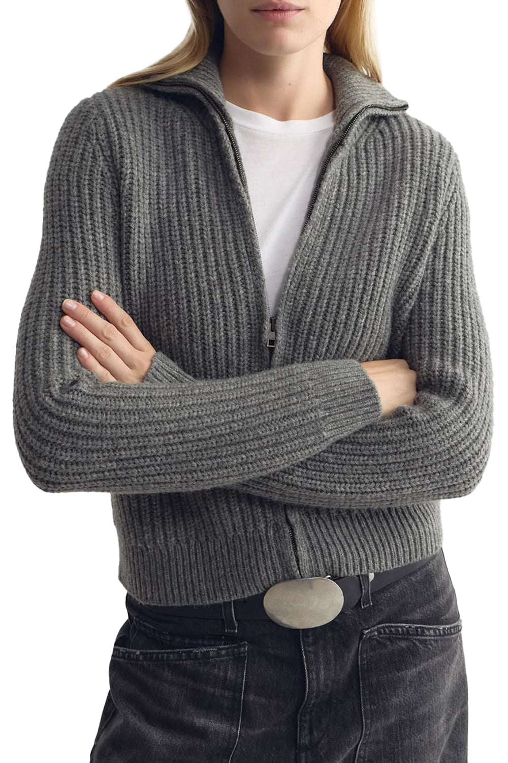 Arlen Cardigan in Medium Grey Melange