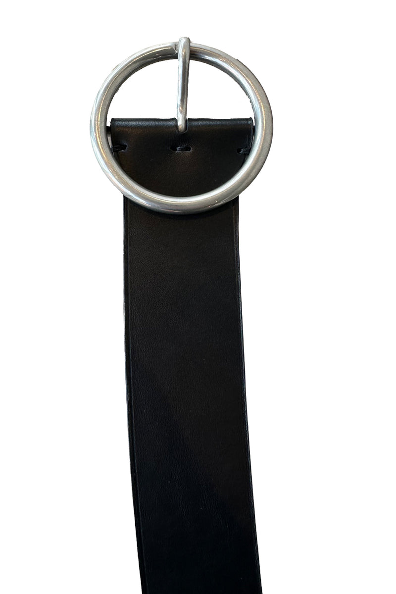 Avery Belt in Black with Antique Silver Buckle