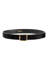 Gabriele Belt in Black Suede with Antique Gold Buckle