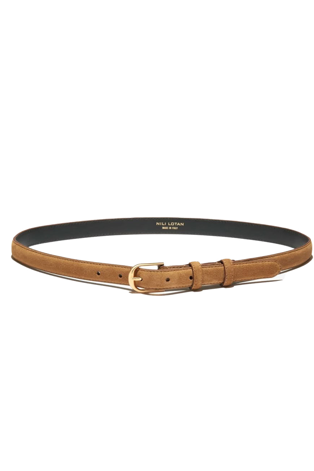 Jane Suede Belt in Martora with Gold Buckle