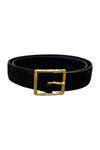 Gabriele Belt in Black Suede with Antique Gold Buckle