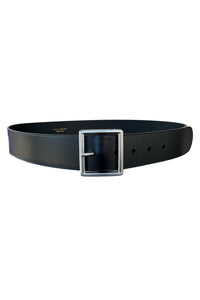 Marcela Belt in Black with Antique Silver