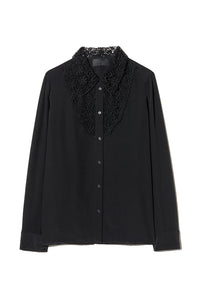 Zola Lace Silk Shirt in Black