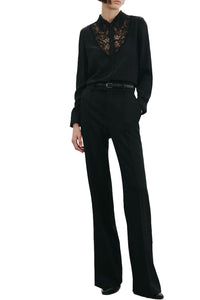 Zola Lace Silk Shirt in Black