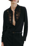 Zola Lace Silk Shirt in Black