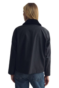 Brinley Waxed Short Parka in Black