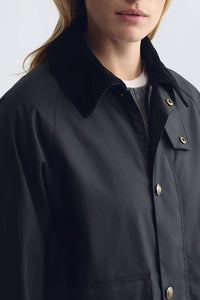 Brinley Waxed Short Parka in Black