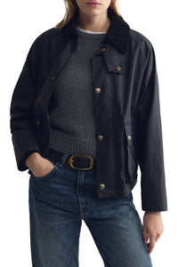 Brinley Waxed Short Parka in Black