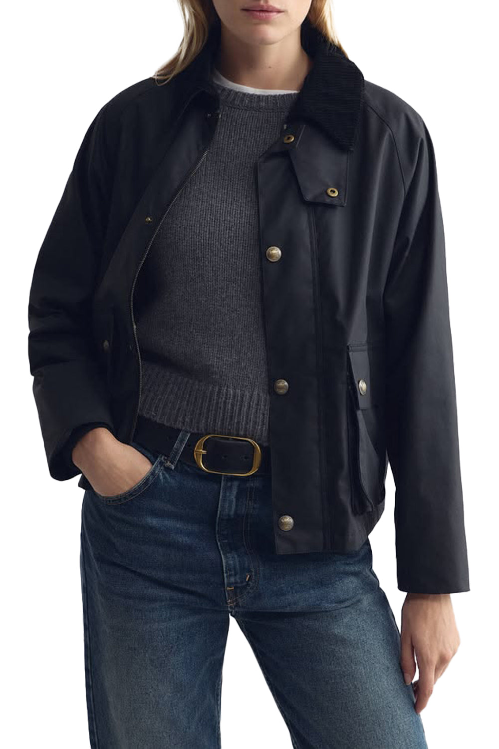 Brinley Waxed Short Parka in Black