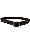 Gabriele Belt in Espresso Suede with Antique Gold Buckle