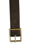 Gabriele Belt in Espresso Suede with Antique Gold Buckle