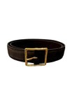 Gabriele Belt in Espresso Suede with Antique Gold Buckle