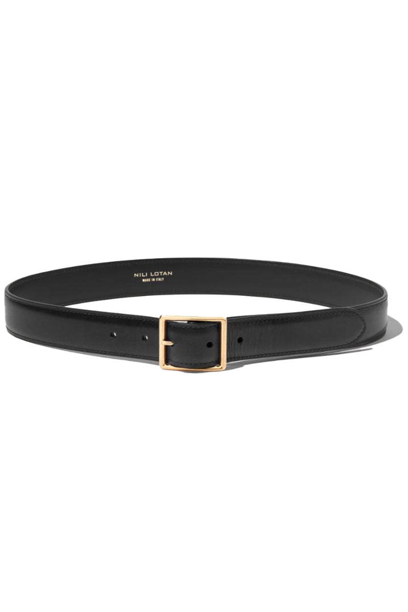 Gabriele Belt in Black with Antique Gold Buckle