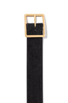 Gabriele Belt in Black Suede with Antique Gold Buckle