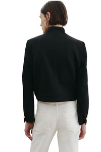 Hadley Cropped Wool Jacket in Black
