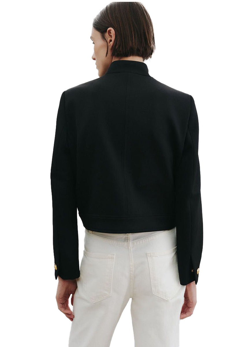 Hadley Cropped Wool Jacket in Black