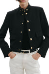 Hadley Cropped Wool Jacket in Black