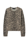 Laevin Printed Sweater in Taupe Black Cheetah